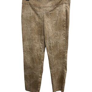 Miraclebody Womens Beige Printed Mid Rise Stretch Waist Pull-On Pants Size 8